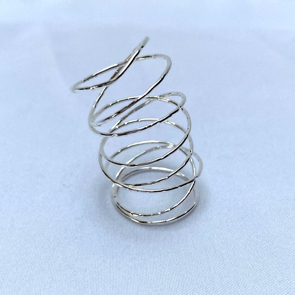 Stella & Dot Gwen Wrap Ring Size 6 Silver - Picture 2 of 7